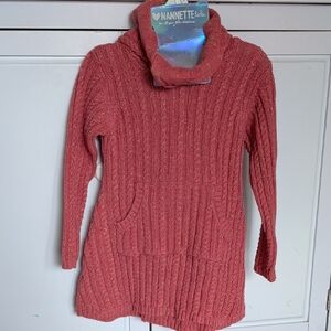 Nannette Girls Rose And Gold Sweater Dress